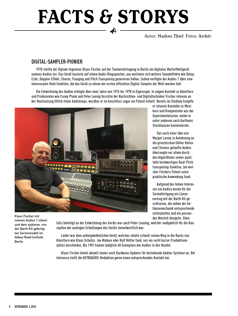 Artikel aus dem Keyboards Sonderheft Sampling &uuml;ber digitale Sampler